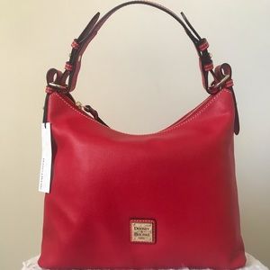 Dooney & Bourke Red Saffiano Leather Hobo Bag